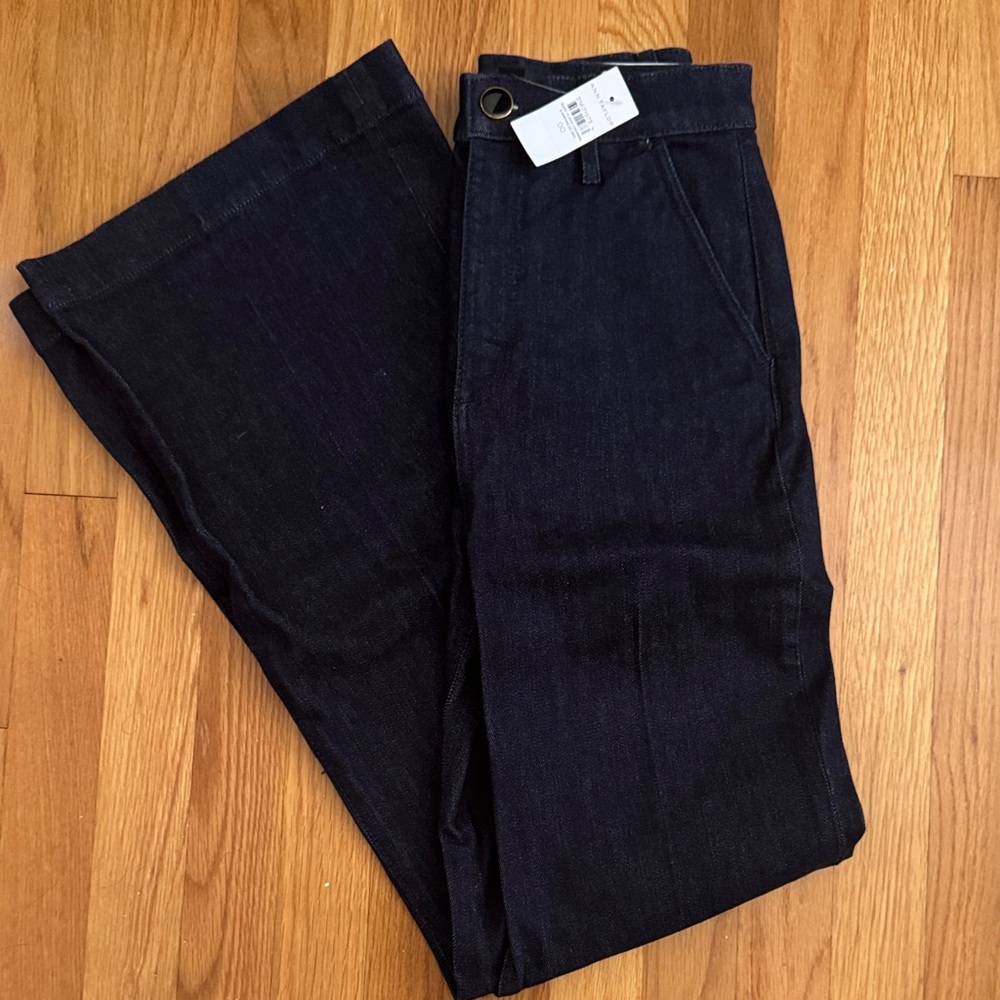 Ann Taylor Navy Wide-Leg Trousers